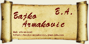 Bajko Armaković vizit kartica